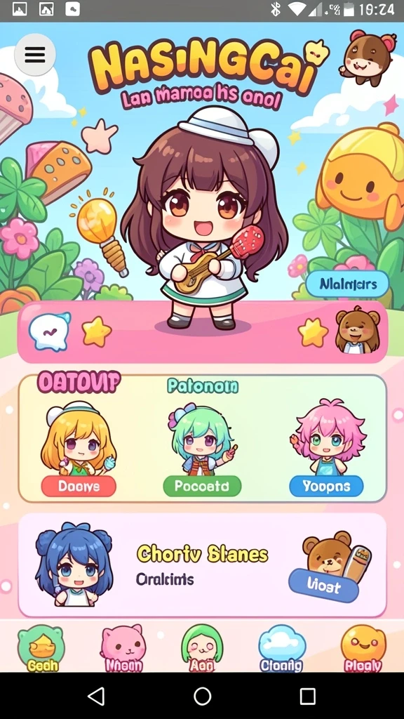 luckytopia - Screenshot menunjukkan karakter utama di tengah misi seru.