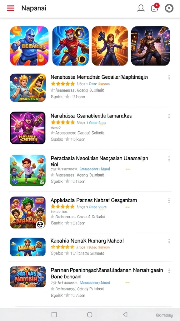 v98 - Screenshot menunjukkan variasi permainan yang tersedia.